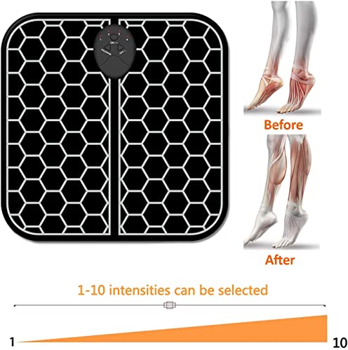 Masajeador de Pies Eléctrico EMS, Masaje del Pies para del músculo, Estimulación Muscular Eléctrica, Conveniente Masajeador Muscular con 6 Modos de 9 Intensidad