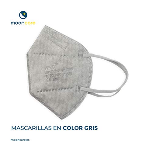 Mascarilla FFP2 De Protección Respiratoria Autofiltrante, [Oreja], Mascarilla Certificada/Homologada [No Reutilizable], Eficacia Filtración > 94%, EN149:2001+A1:2009, No Grafeno (20 Unidades Grises)