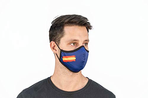 Mascarilla Higiénica de Tela Homologada Reutilizable Bandera de España - Azul