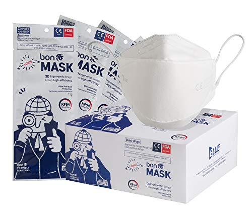 Mascarillas FFP2 Premium KF94 3D certificadas CE, Made in Korea, envasadas individualmente (50 mascarillas)