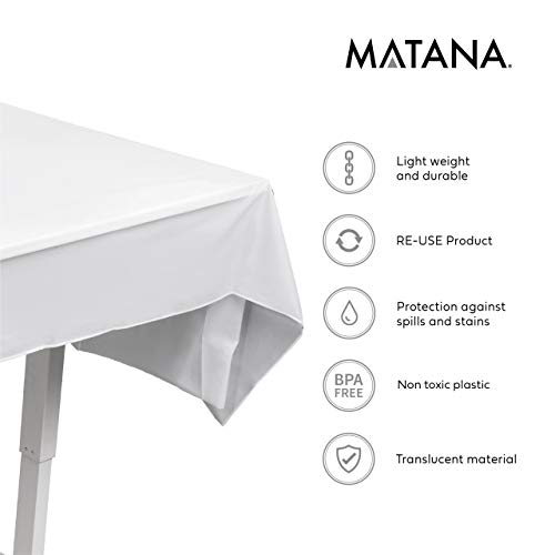 Matana 6 Mantel Plástico Blanco Desechable (275 x 135cm) - Semitransparente