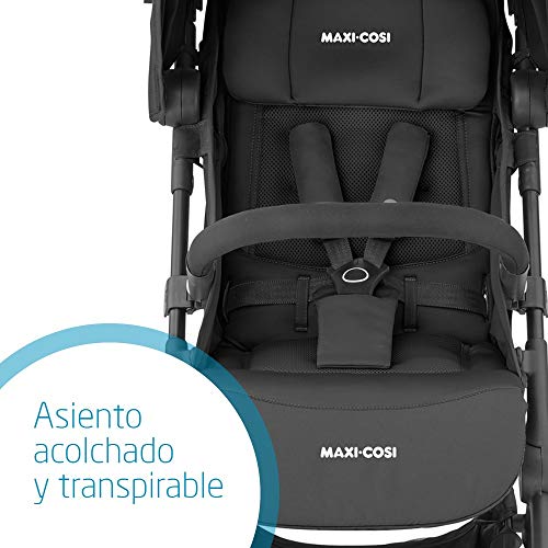 Maxi-Cosi Lara 2 Silla Paseo Ligera Y Compacta, Reclinable Y Plegable Con Plegado Fácil, Desde El Nacimiento Hasta 22 Kg (4 Años) Color Essential Black