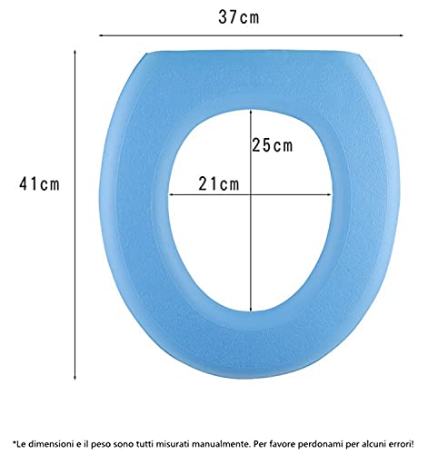 MBMB Asiento De Inodoro De EVA Asiento De Inodoro Lavable Funda De Inodoro Lavable Asiento De Inodoro De Tapa Blanda Asiento De Inodoro De Plástico WC Tape Inodoro Bisagra Tapa WC (O,Azul)