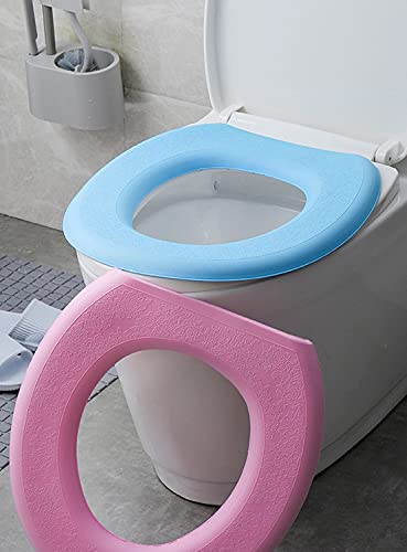 MBMB Asiento De Inodoro De EVA Asiento De Inodoro Lavable Funda De Inodoro Lavable Asiento De Inodoro De Tapa Blanda Asiento De Inodoro De Plástico WC Tape Inodoro Bisagra Tapa WC (O,Azul)