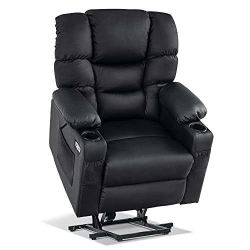 MCombo 7550 - Sillón de relax eléctrico con 3 motores independientes ajustables 750, posición reclinable hasta 170°, reposapiés alargado (negro)