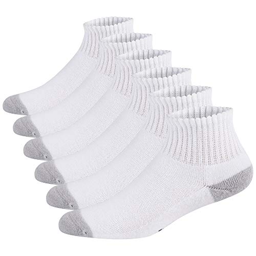 +MD Calcetines tobilleros/diabéticos de viscosa no vinculantes para mujer con puntera sin costuras y suela acolchada, 6 pares Blanco EU43-46