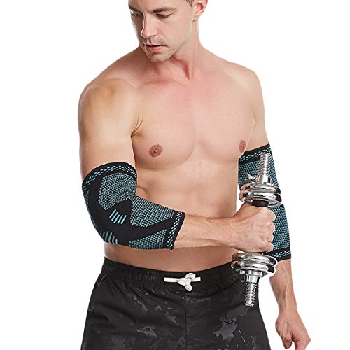 MEDGUARD Codera para hombres y mujeres, manga de compresión perfecta para el codo de tenis, codo de golfista, levantamiento de pesas, tendinitis y alivio del dolor en las articulaciones (S)