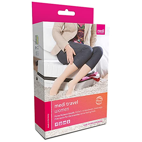 medi Calcetines de viaje medi viajar para mujer AD Medias a la rodilla normal KKL 1 polvo cerrado Punta del pie - Negro, 20-23(M)