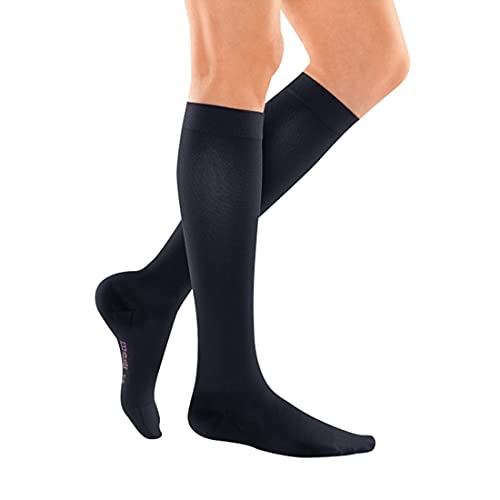 medi Calcetines de viaje medi viajar para mujer AD Medias a la rodilla normal KKL 1 polvo cerrado Punta del pie - Negro, 20-23(M)