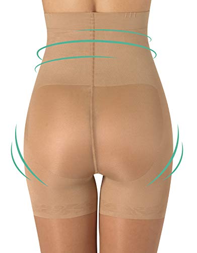 MEDIAS FINAS REDUCTORAS DE TALLE ALTO | PANTY CON COMPRESION MEDIA | NATURAL, NEGRO | 20 DEN | S, M, L, XL, XXL | CALCETERÍA ITALIANA | (M, SOLEIL)