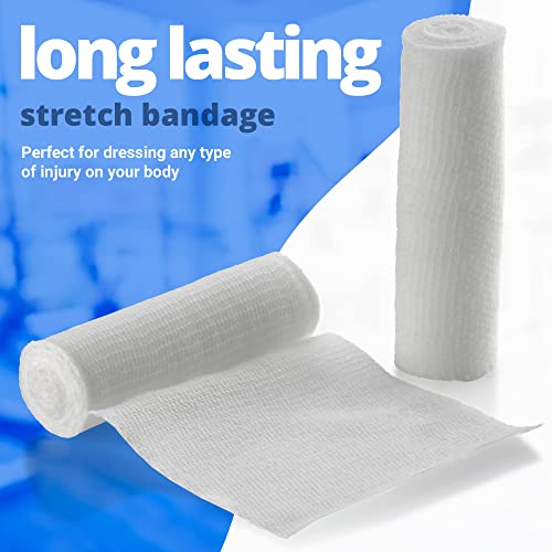 MEDICA - Vendaje elástico con gasa médica Rollo de cinta Usado para el cuidado de las heridas Dressing 12 Pack 4"x 4 yardas