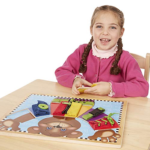 Melissa & Doug- Tablero de Madera Habilidades Básicas, Multicolor (13784)