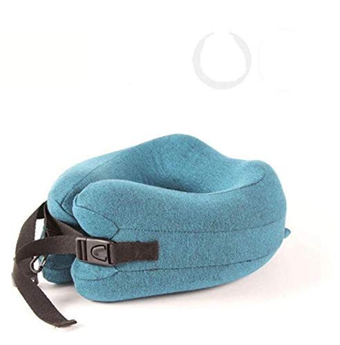 Memoria de espuma de viaje Cuello de almohada Cabeza de almohada Corbata de apoyo Aeroplano Avión Almohada Almohada de oficina Durmiente Viaje Cojín de reposacabezas (Color : Blue, Size : 40x28cm)