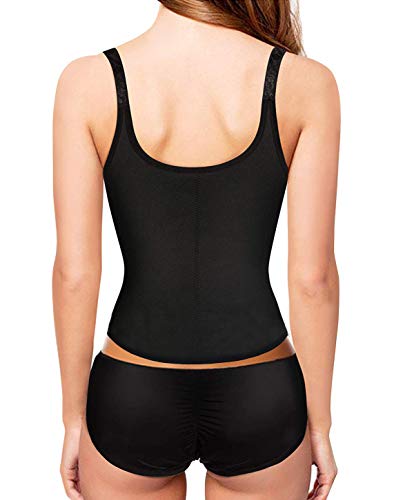 Memoryee Faja Reductora Mujer Camisetas Sauna Adelgazantes Cinturón de Entrenamiento para Mujeres Corsé/Negro/L