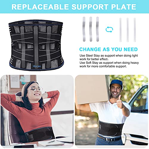 Mercase Cinto Lombar Suporte Lombar Transpirable con Placas de Soporte Reemplazables para Aliviar el Dolor Lumbar en Hombres y Mujeres, Ciática, Hernia de Disco (M)