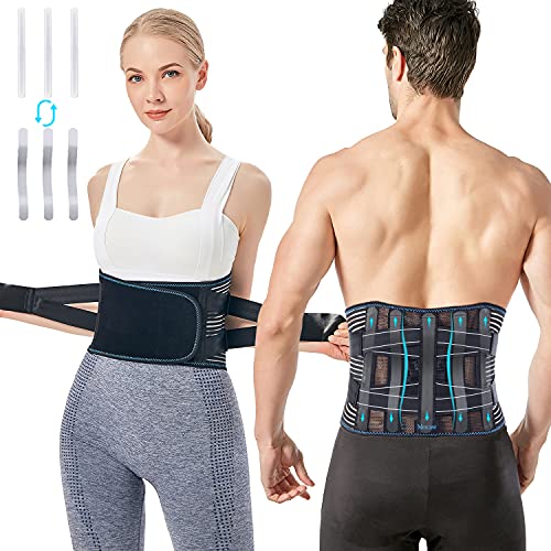 Mercase Cinto Lombar Suporte Lombar Transpirable con Placas de Soporte Reemplazables para Aliviar el Dolor Lumbar en Hombres y Mujeres, Ciática, Hernia de Disco (M)