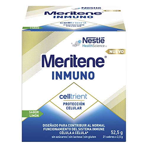 Meritene® Inmuno con Celltrient - Formato Polvo - 21 sobres de 2,5 g - Con vitaminas y minerales que ayudan al sistema inmune y a la protección celular frente al daño oxidativo.