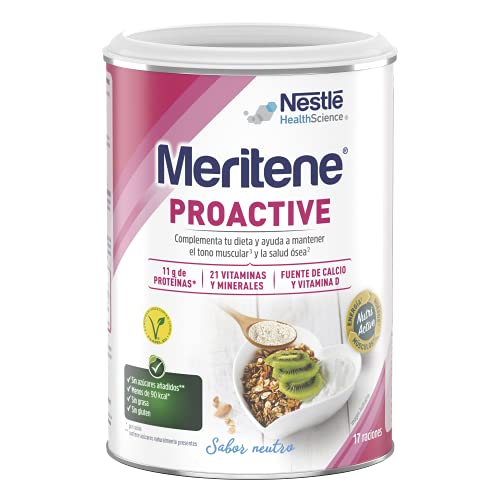 Meritene® Proactive - Formato Polvo - Neutro - 408 g - Una combinación de nutrientes para la mujer en la peri-/menopausia para ayudar a mantener el tono muscular, energía y salud ósea