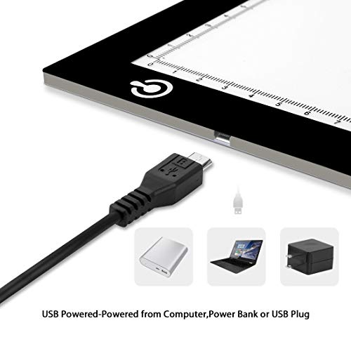 Mesa de Luz de Dibujo, LED A4 Tableta de Luz, Mesa de Dibujo Niños Ajustable, Pantalla Luz Dibujo para Artistas, Animación, Bocetos, Diseño, X-Ray
