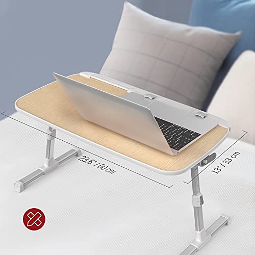 Mesa Ordenador Portátil, Mesa para Cama o Sofá, Bandeja Plegable para Desayuno, Soporte Portátil Escritorio Portátil Cama Mesa Cama Auxiliar Ajustable