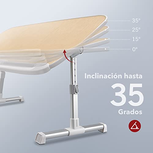 Mesa Ordenador Portátil, Mesa para Cama o Sofá, Bandeja Plegable para Desayuno, Soporte Portátil Escritorio Portátil Cama Mesa Cama Auxiliar Ajustable