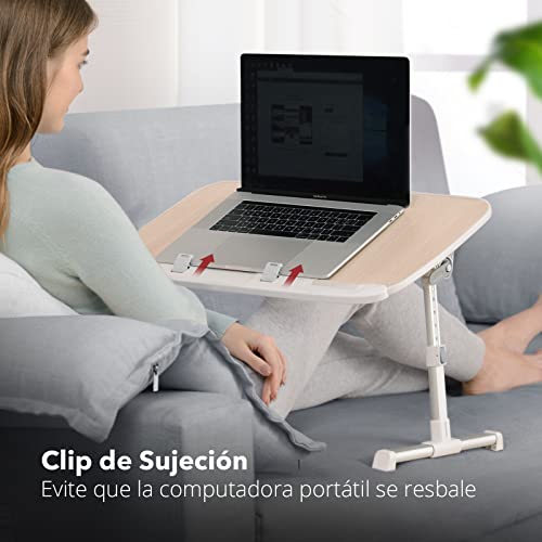 Mesa Ordenador Portátil, Mesa para Cama o Sofá, Bandeja Plegable para Desayuno, Soporte Portátil Escritorio Portátil Cama Mesa Cama Auxiliar Ajustable