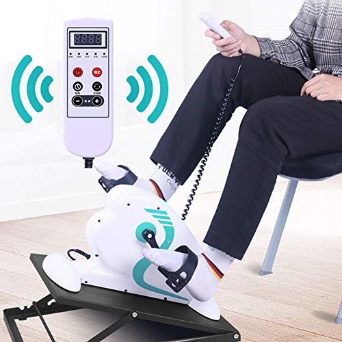 MFLASMF Ejercitador de Pedal eléctrico Bicicleta de Ejercicio portátil para Ejercicios de Rodillas y piernas Máquina de pedaleo de Ejercicios Equipo de rehabilitación de Fitness Ajustable