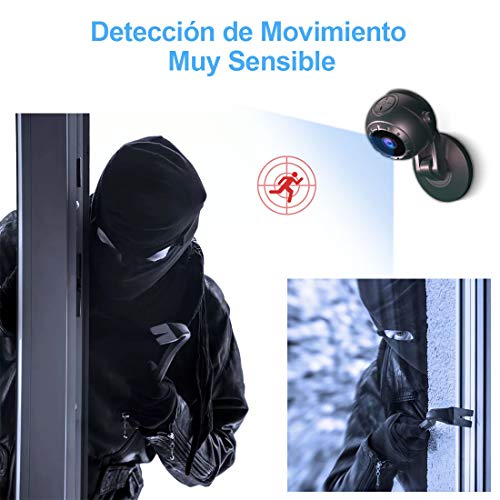 MHDYT Mini Camara Espia Oculta, 1080P HD Micro Camara Vigilancia Grabadora de Video Portátil con IR Visión Nocturna Detector de Movimiento, Camara Seguridad Pequeña Interior/Exterior para Coche,Perros