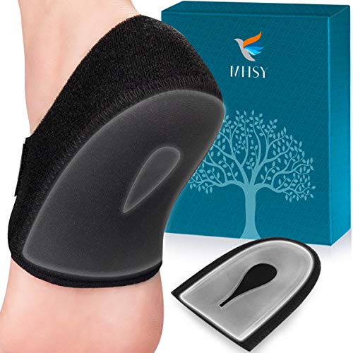 MHSY - 2 taloneras de gel para tendinitis de Aquiles, espolón óseo, dolor en los pies, alivia el dolor en el talón (1 par de protectores de talón tamaño grande: 38 - 46)