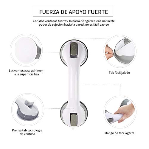 MIFU Apoyabrazos del Cuarto de Baño Barras de Sujeción Portátil Apoyo Asidero con Ventosa para Niños y Ancianos 2 PCS