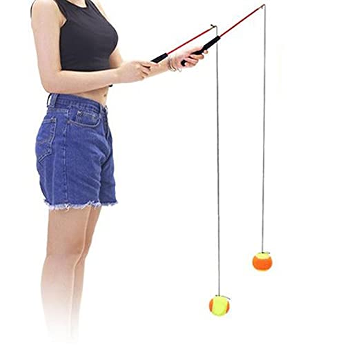 Milageto Fitness Ball Gym Tenis Entrenamiento Deportes Estirar Las articulaciones de los Brazos y los Hombros para Personas de Mediana Edad y Ancianos - Varilla roja, 35cm