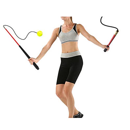 Milageto Fitness Ball Gym Tenis Entrenamiento Deportes Estirar Las articulaciones de los Brazos y los Hombros para Personas de Mediana Edad y Ancianos - Varilla roja, 35cm