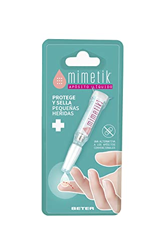 Mimetik by Beter Tirita Transparente Líquida - Forma Una Capa Protectora Flexible, Transpirable Y 100% Resistente al Agua Que Sella la Zona Afectada Creando Una Segunda Piel, Estándar (18001)