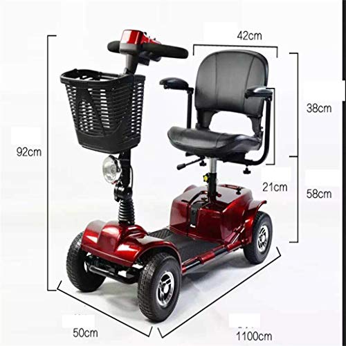 Mini Cuatro Ruedas Eléctrico Plegable Scooter Eléctrico Adultos Litio Portátil Para Discapacitados Ancianos Batería Coche Scooter Eléctrico Minusválido Scooter Portátil De Movilidad De Viaje