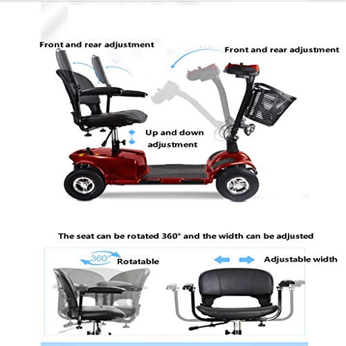 Mini Cuatro Ruedas Eléctrico Plegable Scooter Eléctrico Adultos Litio Portátil Para Discapacitados Ancianos Batería Coche Scooter Eléctrico Minusválido Scooter Portátil De Movilidad De Viaje