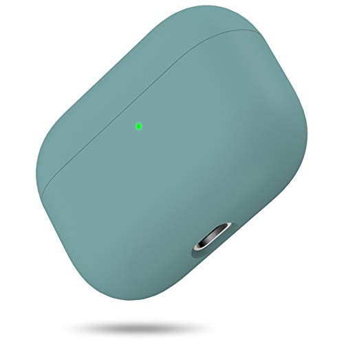 miracase MOVING LIFE Funda para Airpods Pro, Silicona Líquida de Triple Capa, LED Frontal Visible (Verde)