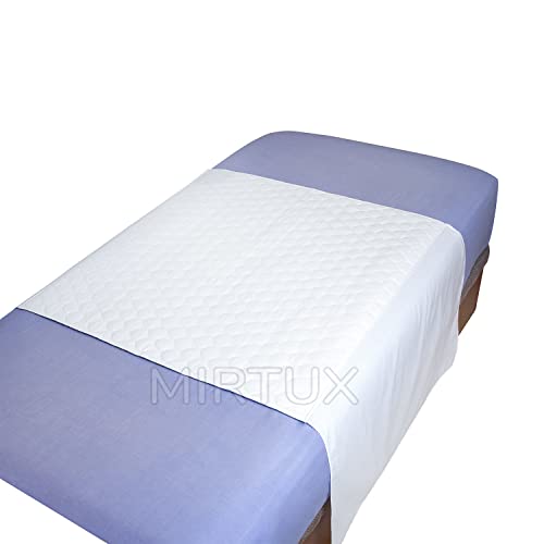 MIRTUX Pack de 2 empapadores Protector de Cama Lavable, Impermeable y Muy Absorbente con 4 Capas. Medidas 85 x 90 cm y alas a Ambos Lados de 55cm. Empapador Fabricado Super Resistentes.