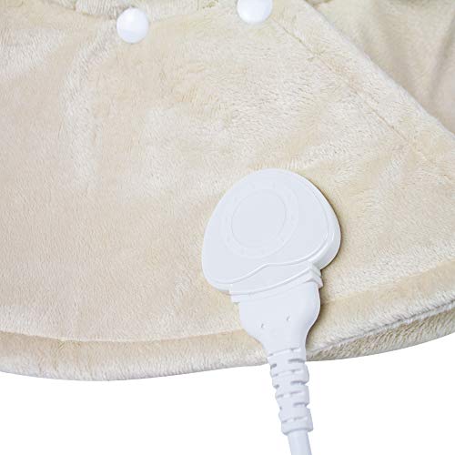 Mobiclinic, Almohadilla cervical, Eléctrica, 3 rangos de temperatura, Apagado automático, Marca Española, Protección por sobrecalentamiento, Lavable, Para cuello, Beige, 62x60