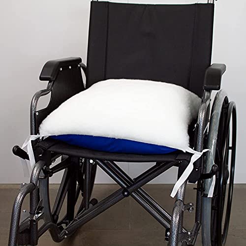 Mobiclinic, Cojín antiescaras cuadrado, Marca Española, para Silla, para Sofá, para Silla de ruedas, prevención de Ulceras por presión, Reduce presión en coxis, color Blanco