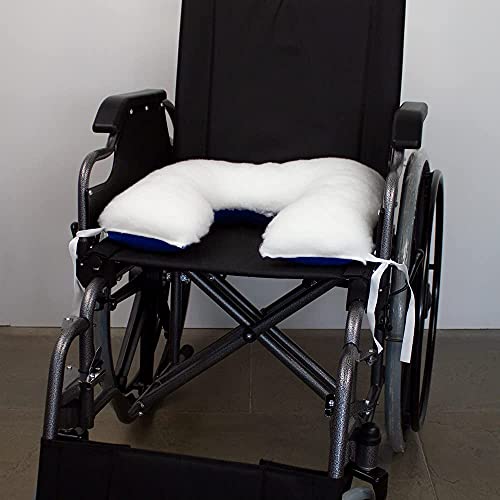 Mobiclinic, Cojín antiescaras forma de Herradura, Marca Española, para Silla, para Sofá, para Silla de ruedas, prevención de Ulceras por presión, reduce la presión en Coxis, color Blanco