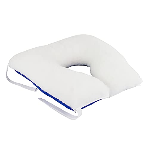 Mobiclinic, Cojín antiescaras forma de Herradura, Marca Española, para Silla, para Sofá, para Silla de ruedas, prevención de Ulceras por presión, reduce la presión en Coxis, color Blanco