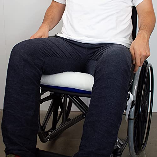 Mobiclinic, Cojín antiescaras, para Coxis, Marca Española, Cuadrado, con Agujero, para Silla, para Sofá, para Silla de Ruedas, prevención de Ulceras por presión, Color Blanco