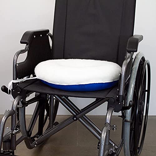 Mobiclinic, Cojín antiescaras redondo, con Agujero, Marca Española, para Silla, para Sofá, para Silla de ruedas, prevención de Ulceras por presión, Reduce presión en coxis, color Blanco