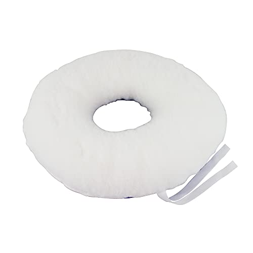 Mobiclinic, Cojín antiescaras redondo, con Agujero, Marca Española, para Silla, para Sofá, para Silla de ruedas, prevención de Ulceras por presión, Reduce presión en coxis, color Blanco