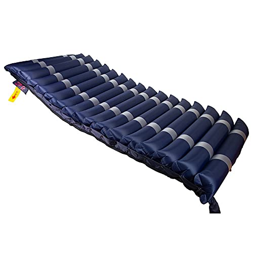 Mobiclinic, Colchón antiescaras de aire alternante Mobi 3 Plus, Único 105 cm de Ancho, Compresor silencioso, 17 celdas de aire, Para escaras de Grado I, II y III, Azul, 200 * 105 * 12,8