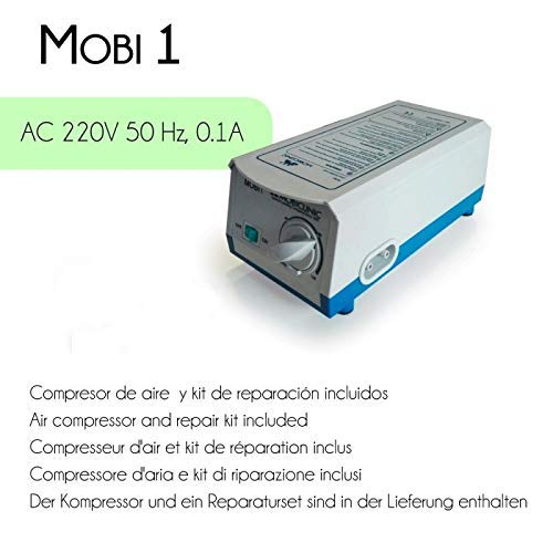 Mobiclinic, Mobi 1, Colchón antiescaras de aire alternante, Prevención de úlceras, Con motor compresor, PVC médico ignífugo, 130 Celdas, Fácil de Limpiar y transportar, 200 x 90 x 7, Color Beige