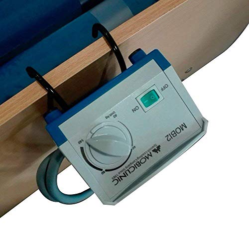 Mobiclinic, Mobi 2, Colchón antiescaras con motor compresor, para escaras grado I y II, de aire alternante, Nylon y PVC médico ignífugo, 200 x 86 x 9.5, 20 celdas, color Azul