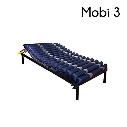 Mobiclinic, Mobi 3, Colchón Antiescaras de aire alternante, Marca Española, con motor compresor, para escaras de Grado I, II y III, TPU Nylon, 200 x 80 x 12.8, 17 celdas, color Azul