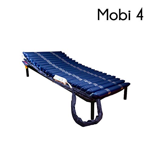 Mobiclinic, Mobi 4, Colchón antiescaras con Motor compresor, de Aire alternante, para escaras de Grado I, II, III y IV, 20 Celdas de Aire, Marca Española, TPU Nylon, 200 x 90 x22, 20 Celdas, Azul