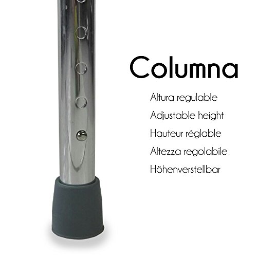 Mobiclinic, Modelo Columna, Andador para adultos, ancianos, mayores o minusvalidos, de aluminio, ligero, plegable, Sin ruedas, Color Gris